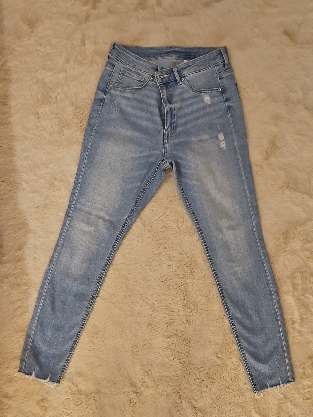 Light Blue Women's High-Rise Skinny Jeans H&M Size 8